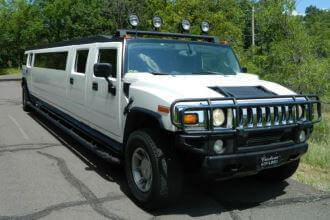 14 passenger white hummer limo