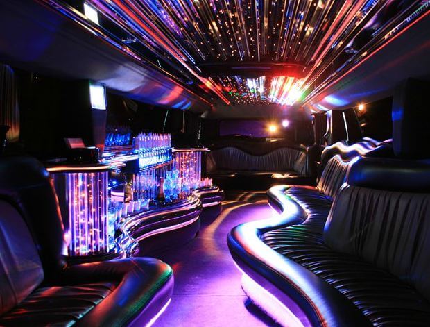 white hummer limo interior