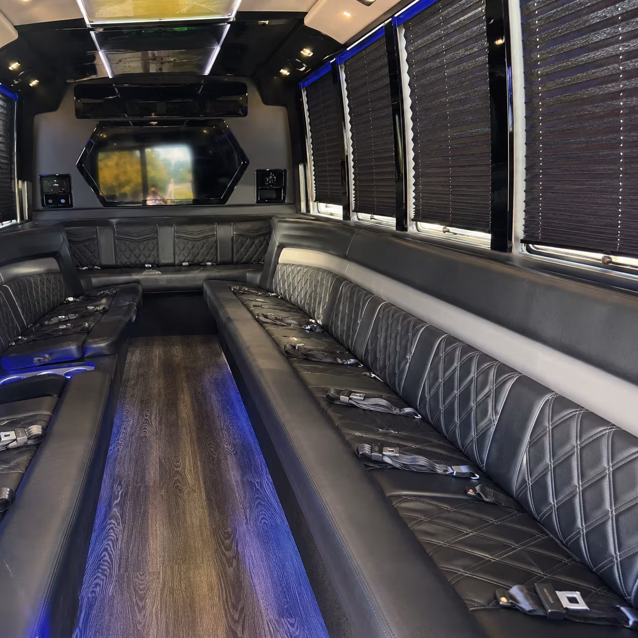 Fort Lauderdale Sporting Event Transportation party bus interior