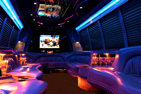 black chrysler 300 limo rental Bradenton interior