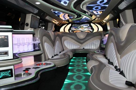 white hummer limo interior
